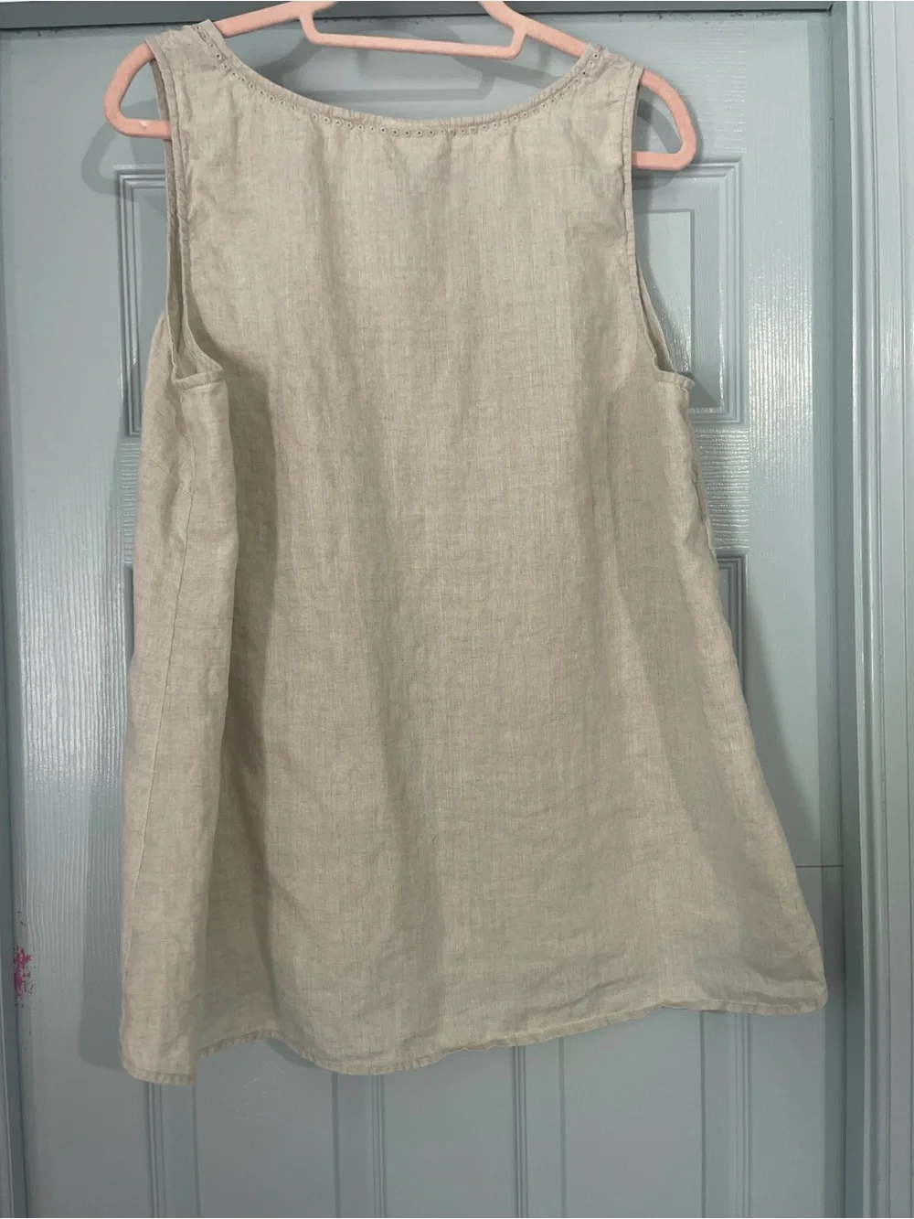 J. Jill Linen Scoop Neck Tank Top - Natural Cream